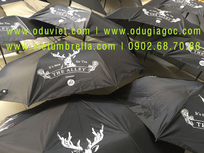 xưởng sản xuất ô dù cầm tay in logo quảng cáo